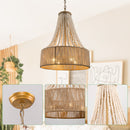 4-Light Golden Farmhouse Dry Rated Chandelier