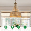 4-Light Golden Farmhouse Dry Rated Chandelier