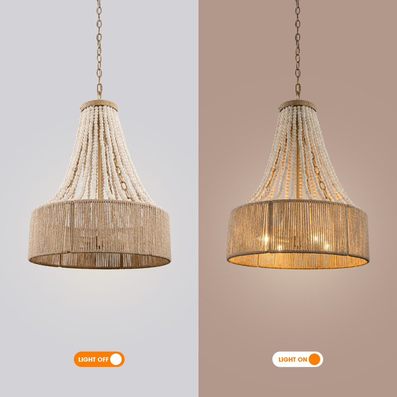 4-Light Golden Farmhouse Dry Rated Chandelier