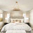 Farmhouse 6-Light Antique Golden Flush Mount Lighting