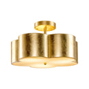 Golden Modern Semi Flush 3-Light Ceiling Lighting