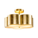 Golden Modern Semi Flush 3-Light Ceiling Lighting