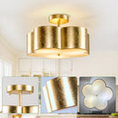 Golden Modern Semi Flush 3-Light Ceiling Lighting