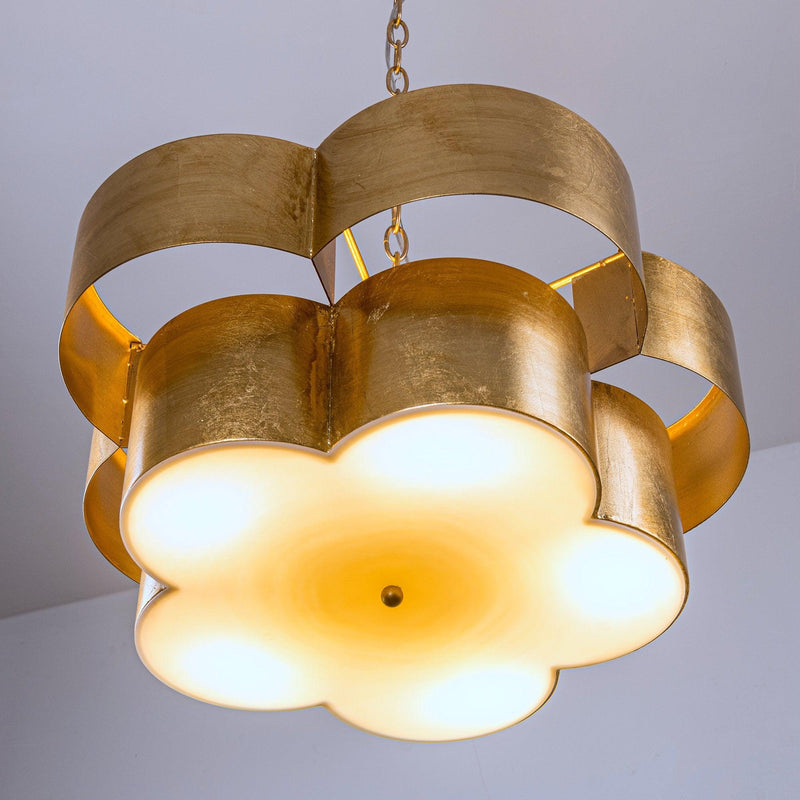 Golden 5-Light Iron Dry Rated Island Pendant Lighting