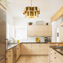 Golden 5-Light Iron Dry Rated Island Pendant Lighting