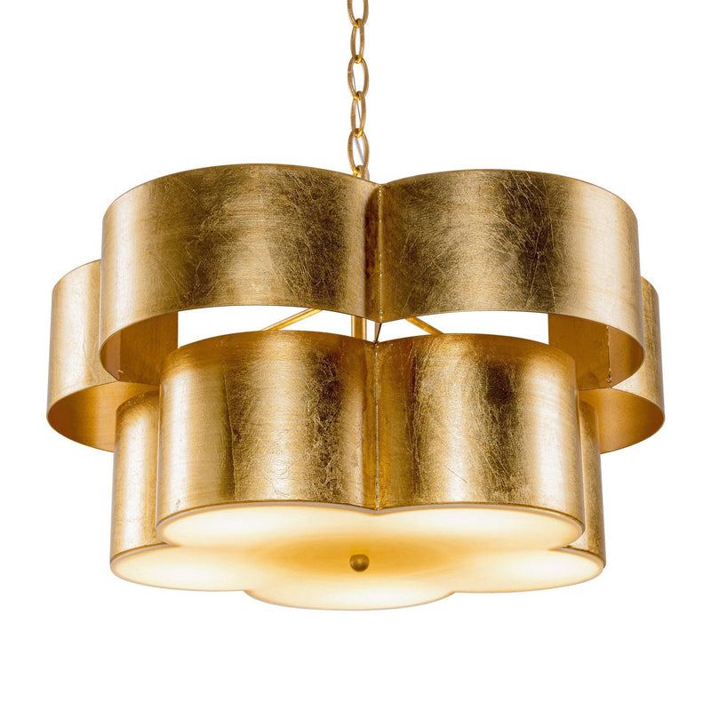 Golden 5-Light Iron Dry Rated Island Pendant Lighting