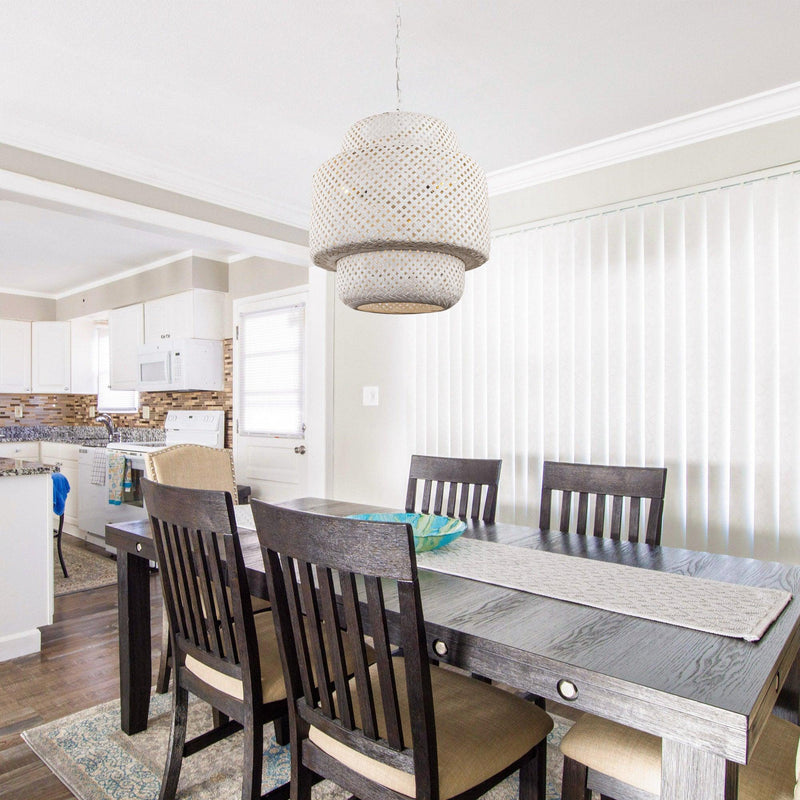 Rustic 3-Light White Dry Rated Farmhouse Island Pendant Hanging Light