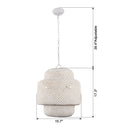 Rustic 3-Light White Dry Rated Farmhouse Island Pendant Hanging Light