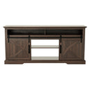 68" Farmhouse TV Stand with Double Sliding Barn Doors for Living Room