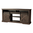 68" Farmhouse TV Stand with Double Sliding Barn Doors for Living Room