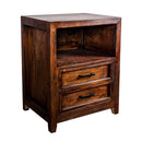 Modern Assembled Brown 2-Drawer Cabinet Night Stand