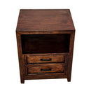 Modern Assembled Brown 2-Drawer Cabinet Night Stand