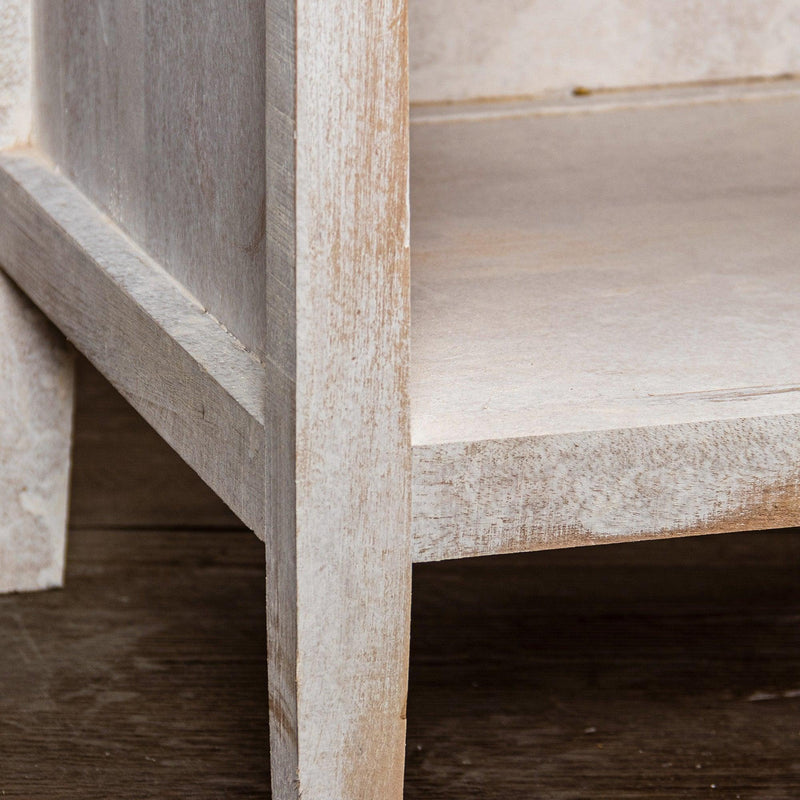 Classic Modern 1-Drawer Solid Wood White Nightstand Side Table