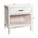 Classic Modern 1-Drawer Solid Wood White Nightstand Side Table