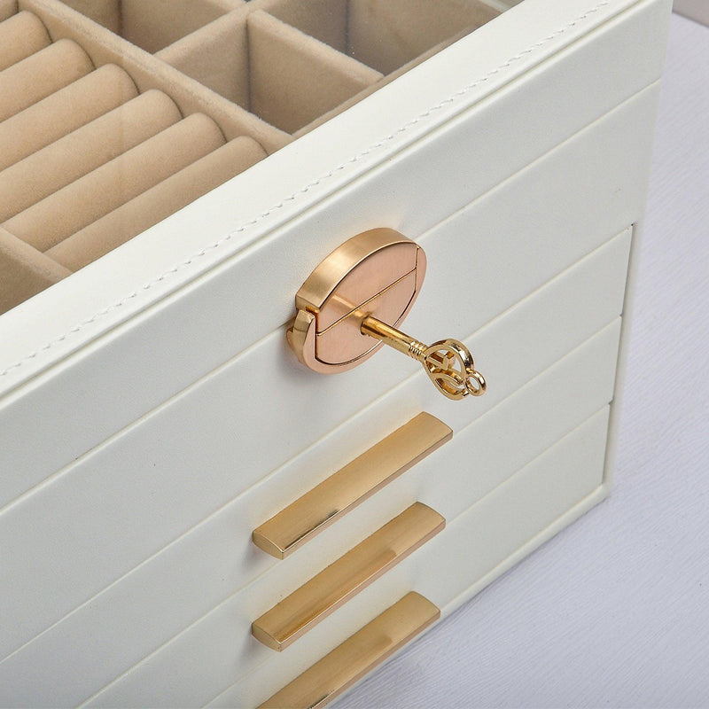 Elegant Jewelry Box Organizer for Women, 4-Layer Jewelry Organizer, 3-Drawers