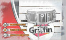 Metal Snare Drum by GRIFFIN | 14" x 5.5" inch Steel Chrome Shell | 8 Tuning Lugs & Snare Throw Off Strainer Set | Musical Instrument Kit & Drummers Key | Marching Percussion Hardware & Drum White Head