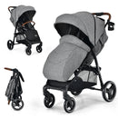 5-Point Harness Lightweight Infant Stroller with Foot Cover and Adjustable Backrest-Gray