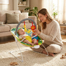 Portable Baby Bouncer Infant Rocker Seat with Detachable Toy Bar-Gray