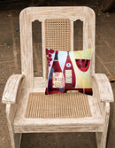 Wine Collection Rouge by Cathy Brear Decorative Throw Pillow 14x14 Indoor Outdoor Accent Cushion, Fabric Cover with Insert for Sofa, Bed, Porch & Living Room