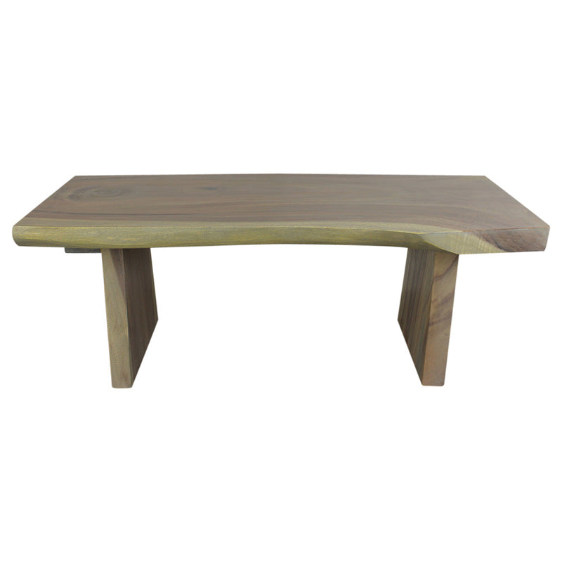 Haussmann® Wood Natural Edge Bench 48 in x 18 x 18 in H KD Grey Oil