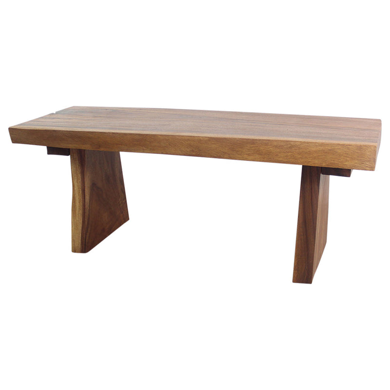 Haussmann® Wood Natural Edge Bench 48 in x 18 x 18 in H KD Walnut Oil