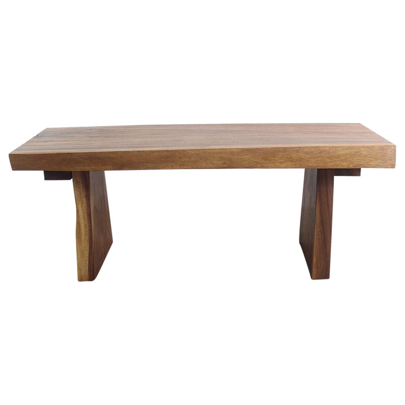 Haussmann® Wood Natural Edge Bench 48 in x 18 x 18 in H KD Walnut Oil