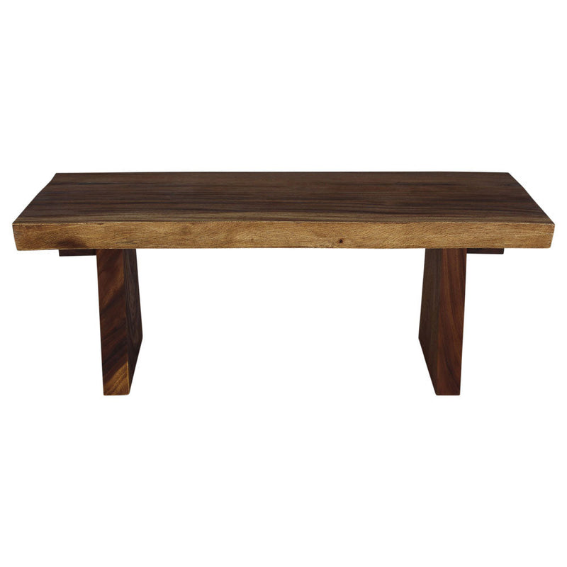 Haussmann® Wood Natural Edge Bench 48 in x 18 x 18 in H KD Walnut Oil