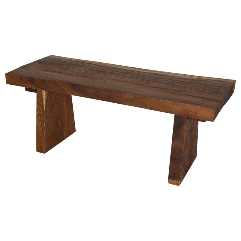 Haussmann® Wood Natural Edge Bench 48 in x 18 x 18 in H KD Walnut Oil