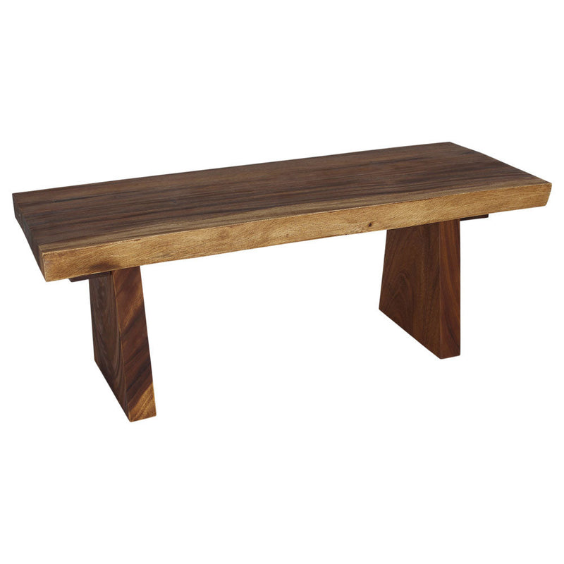 Haussmann® Wood Natural Edge Bench 48 in x 18 x 18 in H KD Walnut Oil