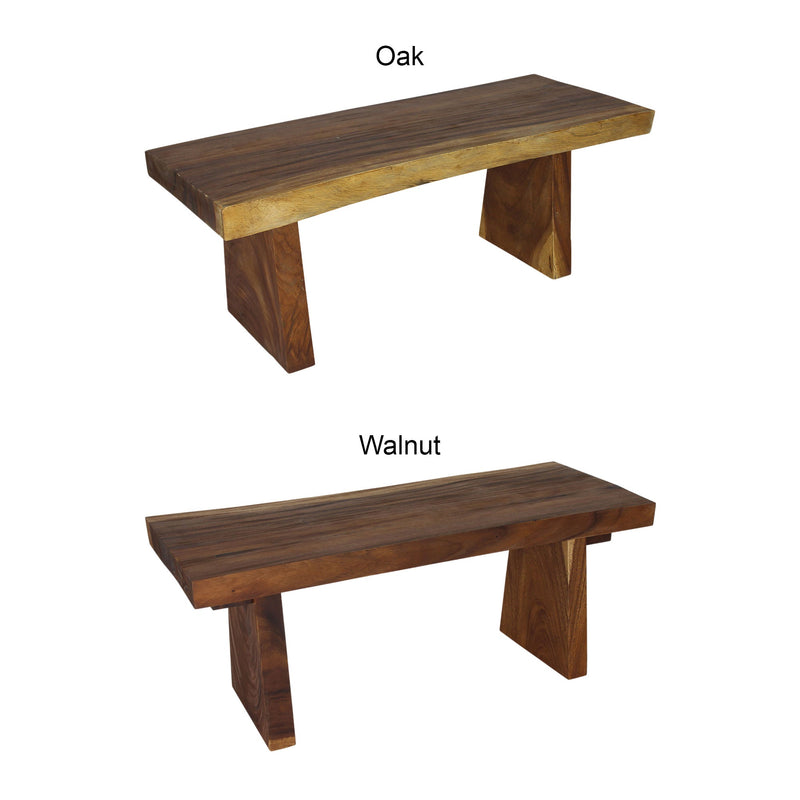 Haussmann® Wood Natural Edge Bench 48 in x 18 x 18 in H KD Walnut Oil