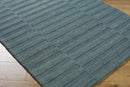 Idaho Broken-Stiped Petrol Blue Wool Rug | Our PNW Home X Livabliss