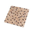 Beige Brown 12x12 Glossy Foiled Square Glass Resin Stone Mosaic Tile (5 pack, 4.75 sq ft/case)