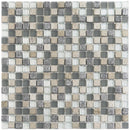 Blue Gray 12x12 Glossy Foiled Square Glass Resin Stone Mosaic Tile (5 pack, 4.75 sq ft/case) - Sample