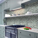 Blue Gray 12x12 Glossy Foiled Square Glass Resin Stone Mosaic Tile (5 pack, 4.75 sq ft/case)