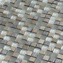 Blue Gray 12x12 Glossy Foiled Square Glass Resin Stone Mosaic Tile (5 pack, 4.75 sq ft/case) - Sample
