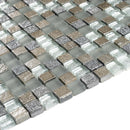 Blue Gray 12x12 Glossy Foiled Square Glass Resin Stone Mosaic Tile (5 pack, 4.75 sq ft/case) - Sample