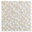 White 12x12 Glossy Foiled Square Glass Resin Stone Mosaic Tile (5 pack, 4.75 sq ft/case)