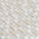 White 12x12 Glossy Foiled Square Glass Resin Stone Mosaic Tile (5 pack, 4.75 sq ft/case) - Sample
