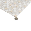 White 12x12 Glossy Foiled Square Glass Resin Stone Mosaic Tile (5 pack, 4.75 sq ft/case)