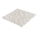 White 12x12 Glossy Foiled Square Glass Resin Stone Mosaic Tile (5 pack, 4.75 sq ft/case) - Sample