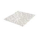 White 12x12 Glossy Foiled Square Glass Resin Stone Mosaic Tile (5 pack, 4.75 sq ft/case)