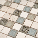 Beige 12x12 Polished Square Glass Resin Stone Mosaic Tile (5 pack, 4.75 sq ft/case) - Sample
