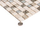 Beige 12x12 Polished Square Glass Resin Stone Mosaic Tile (5 pack, 4.75 sq ft/case) - Sample