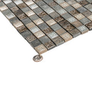 Beige Gray 12x12 Polished Square Glass Resin Stone Mosaic Tile (5 pack, 4.75 sq ft/case)