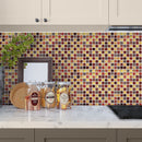 Gold Red 12x12 Glossy Foiled Square Glass Resin Stone Mosaic Tile (5 pack, 4.75 sq ft/case)