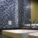 Gray Blue 12x12 Glossy Foiled Square Glass Resin Stone Mosaic Tile (5 pack, 4.75 sq ft/case)