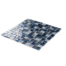 Gray Blue 12x12 Glossy Foiled Square Glass Resin Stone Mosaic Tile (5 pack, 4.75 sq ft/case) - Sample