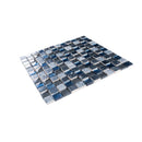 Gray Blue 12x12 Glossy Foiled Square Glass Resin Stone Mosaic Tile (5 pack, 4.75 sq ft/case) - Sample