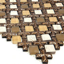 Brown 11x11 Polished Matte Textured Square Glass Resin Stone Mosaic Tile (5 pack, 4.2 sq ft/case) - Sample
