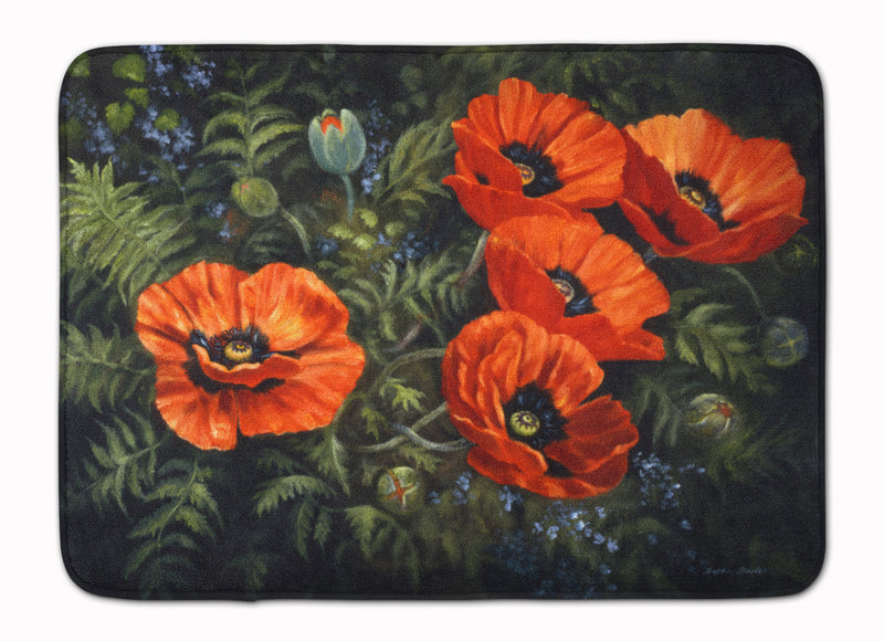 Poppies by Daphne Baxter Machine Washable Memory Foam Mat BDBA0007RUG